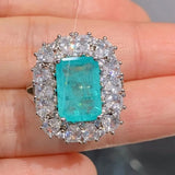 Inlaid Artificial Gemstone Copper Ring Silver One Size Rings - Tophatter Daily Deals