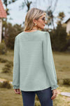 Round Neck Puff Sleeve Blouse Blouses - Tophatter Daily Deals