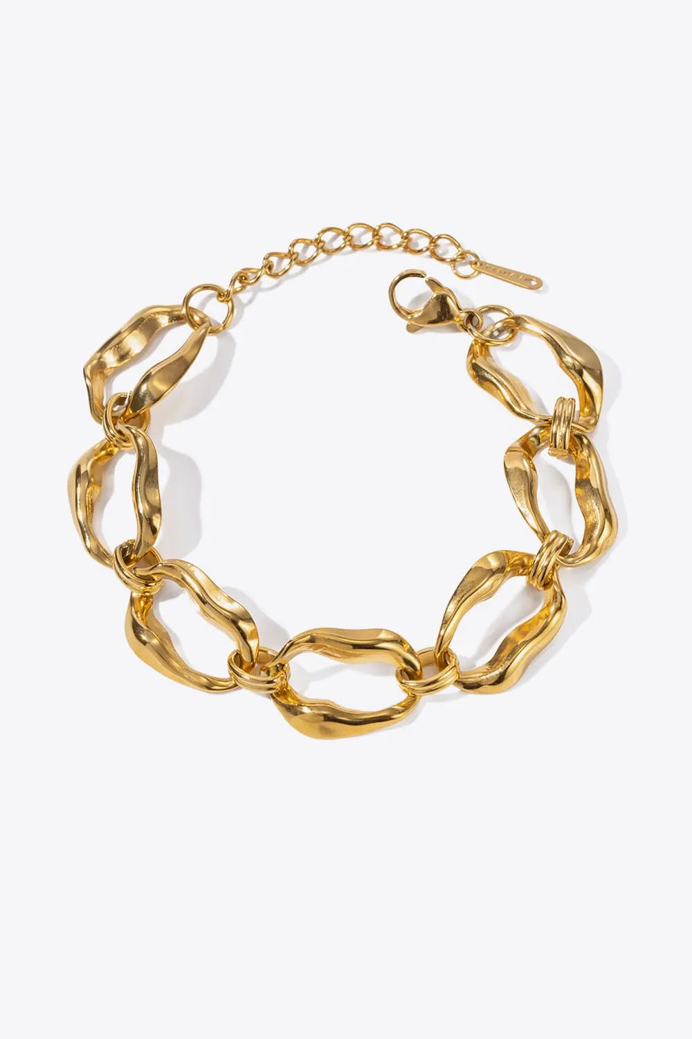 18K Gold-Plated Stainless Steel Bracelet Gold One Size Bracelets - Tophatter Daily Deals