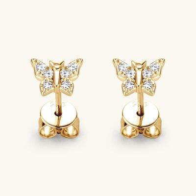 Moissanite 925 Sterling Silver Butterfly Stud Earrings Moissanite - Tophatter Daily Deals