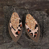 PU Leaf Sequin Dangle Earrings Earrings - Tophatter Daily Deals