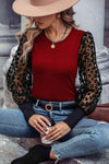 Round Neck Lantern Sleeve Blouse Blouses - Tophatter Daily Deals