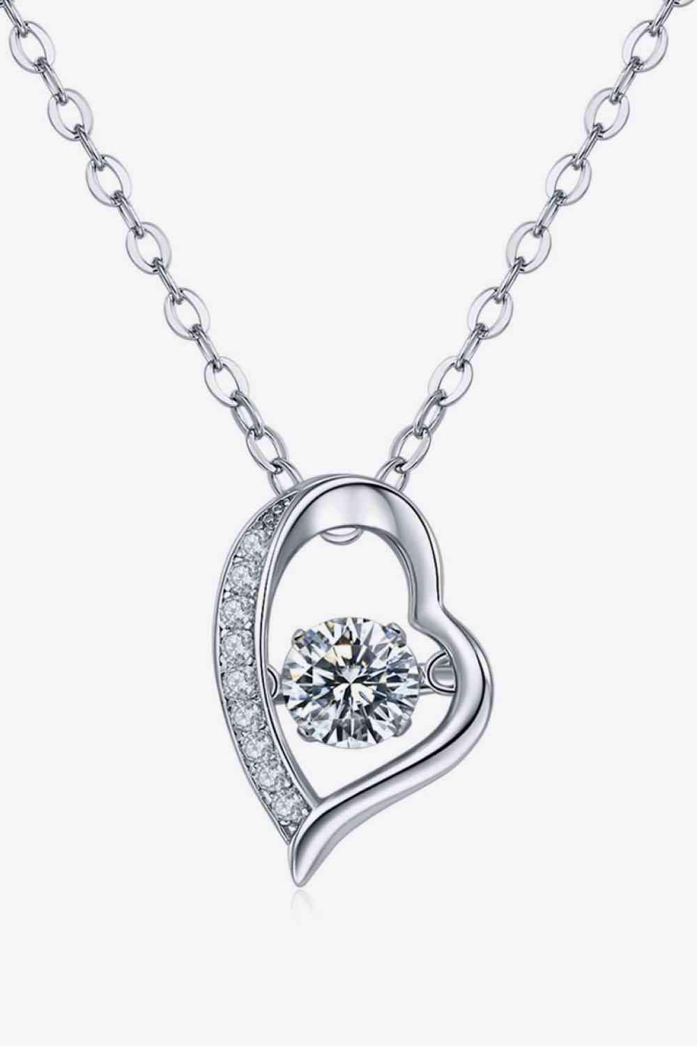 925 Sterling Silver Moissanite Pendant Necklace Silver One Size Moissanite - Tophatter Daily Deals