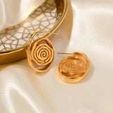 18K Gold-Plated Hoop Earrings Gold One Size Earrings - Tophatter Daily Deals