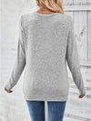 Round Neck Long Sleeve T-Shirt Women's T-Shirts - Tophatter Daily Deals