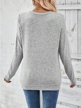 Round Neck Long Sleeve T-Shirt Women's T-Shirts - Tophatter Daily Deals