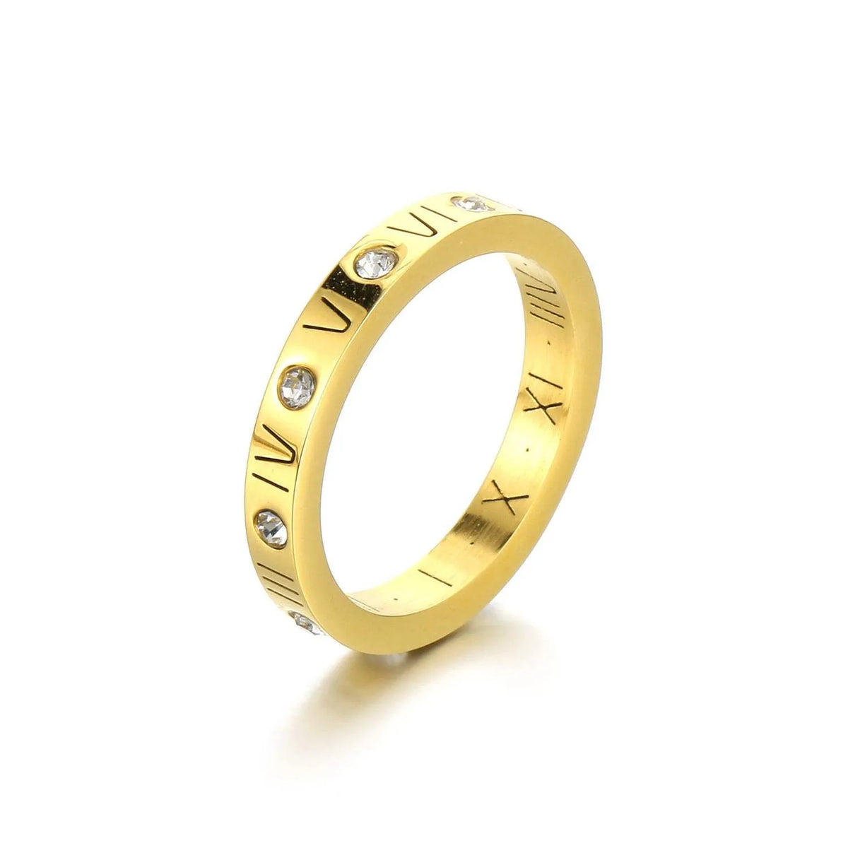 Inlaid Zircon Stainless Steel Ring Rings - Tophatter Daily Deals