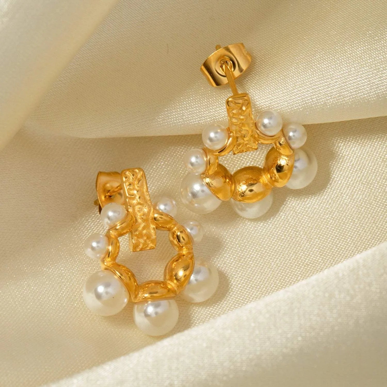 Irregular 18K Gold-Plated Pearl Earrings Earrings - Tophatter Daily Deals