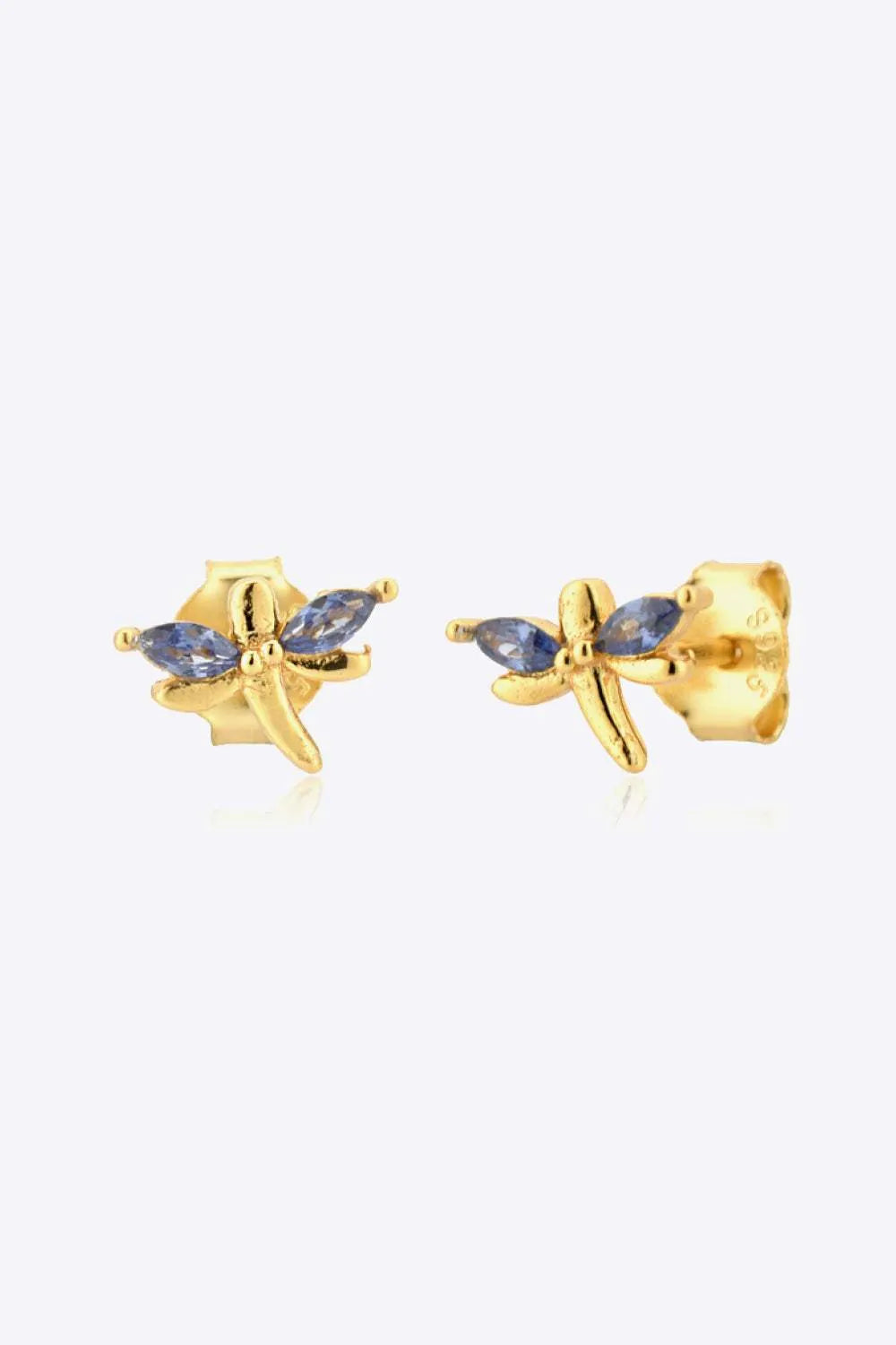 Tanzanite Dragonfly-Shaped Earrings Gold One Size Earrings - Tophatter Daily Deals