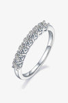 Moissanite Platinum-Plated Half-Eternity Ring Moissanite - Tophatter Daily Deals