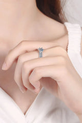 1 Carat Moissanite 925 Sterling Silver Ring Moissanite - Tophatter Daily Deals