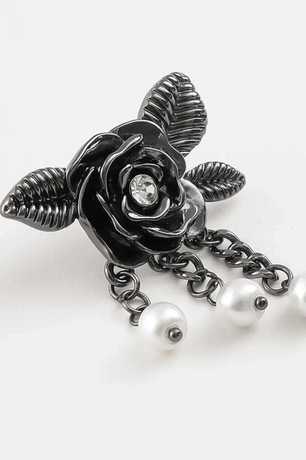 Floral Chain Detail Pearl Earrings Earrings - Tophatter Daily Deals