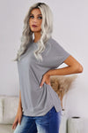 Round Neck Short Sleeve Solid Color Tee Women's T-Shirts - Tophatter Daily Deals