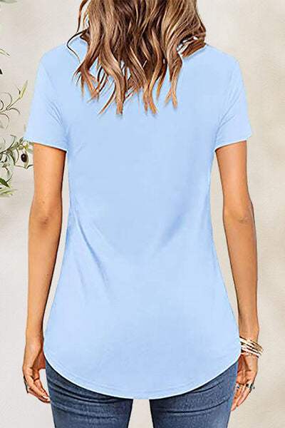 Crisscross Short Sleeve T-Shirt Women's T-Shirts - Tophatter Daily Deals