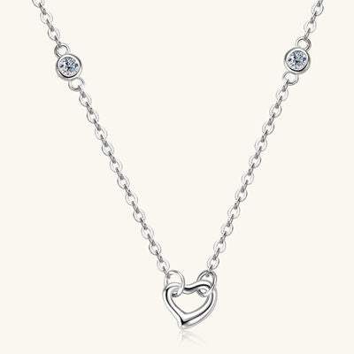 Moissanite 925 Sterling Silver Heart Necklace Moissanite - Tophatter Daily Deals