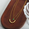 18K Gold-Plated Double-Layered Necklace Gold One Size Necklaces - Tophatter Daily Deals