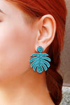 Beaded Banana Leaf Earrings Earrings - Tophatter Daily Deals