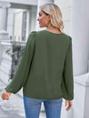 Square Neck Puff Sleeve Top Blouses - Tophatter Daily Deals