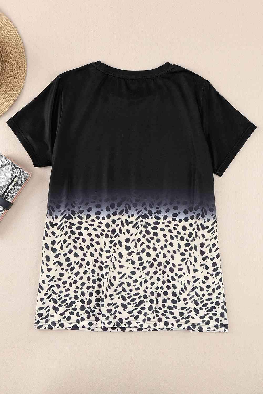 Printed Short Sleeve Round Neck Tee Women's T-Shirts - Tophatter Daily Deals