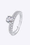 Moissanite 2-Piece 925 Sterling Silver Ring Silver Moissanite - Tophatter Daily Deals