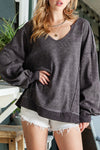 Oversize Dropped Shoulder Long Sleeve T-Shirt Women's T-Shirts - Tophatter Daily Deals