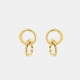 Copper Double-Hoop Earrings Gold One Size Earrings - Tophatter Daily Deals