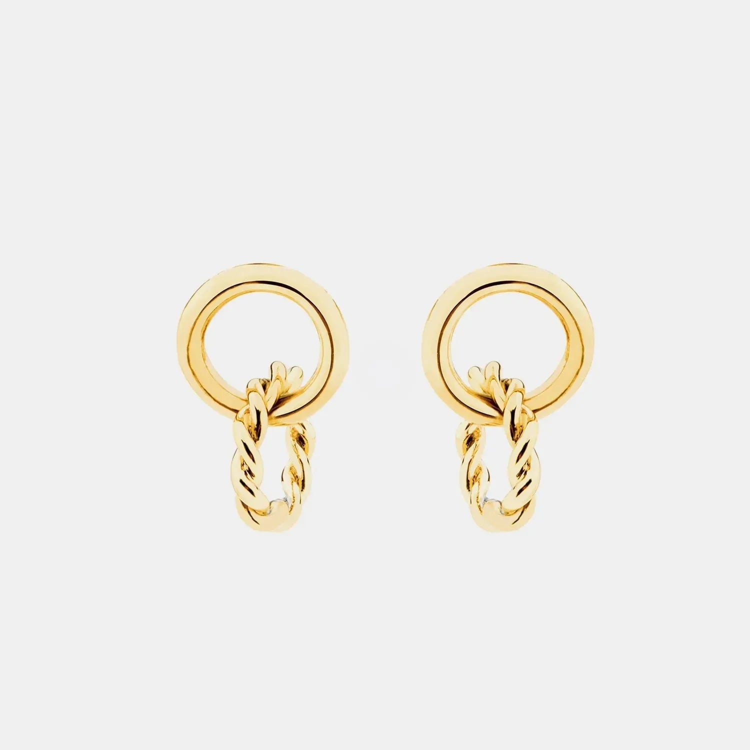 Copper Double-Hoop Earrings Gold One Size Earrings - Tophatter Daily Deals