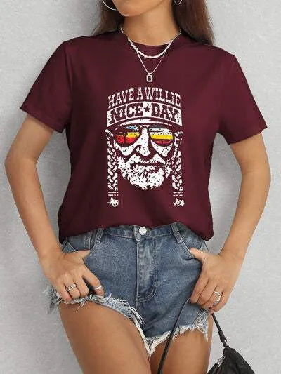 HAVE A WILLIE NICE DAY Round Neck T-Shirt Women's T-Shirts - Tophatter Daily Deals