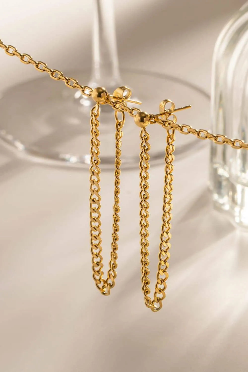 Stainless Steel Chain Earrings Earrings - Tophatter Daily Deals