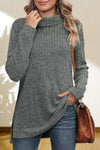 Turtleneck High Low Top Blouses - Tophatter Daily Deals