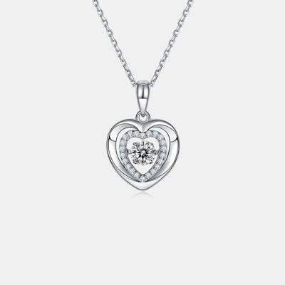 Moissanite 925 Sterling Silver Heart Necklace Moissanite - Tophatter Daily Deals