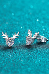 925 Sterling Silver Reindeer-Shaped Moissanite Earrings Moissanite - Tophatter Daily Deals