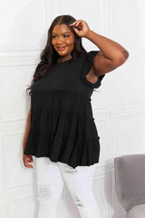 Zenana Full Size Kissing in Kansas City Tiered Top Blouses - Tophatter Daily Deals