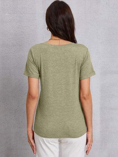 COFFEE BEANS V-Neck Short Sleeve T-Shirt Women's T-Shirts - Tophatter Daily Deals