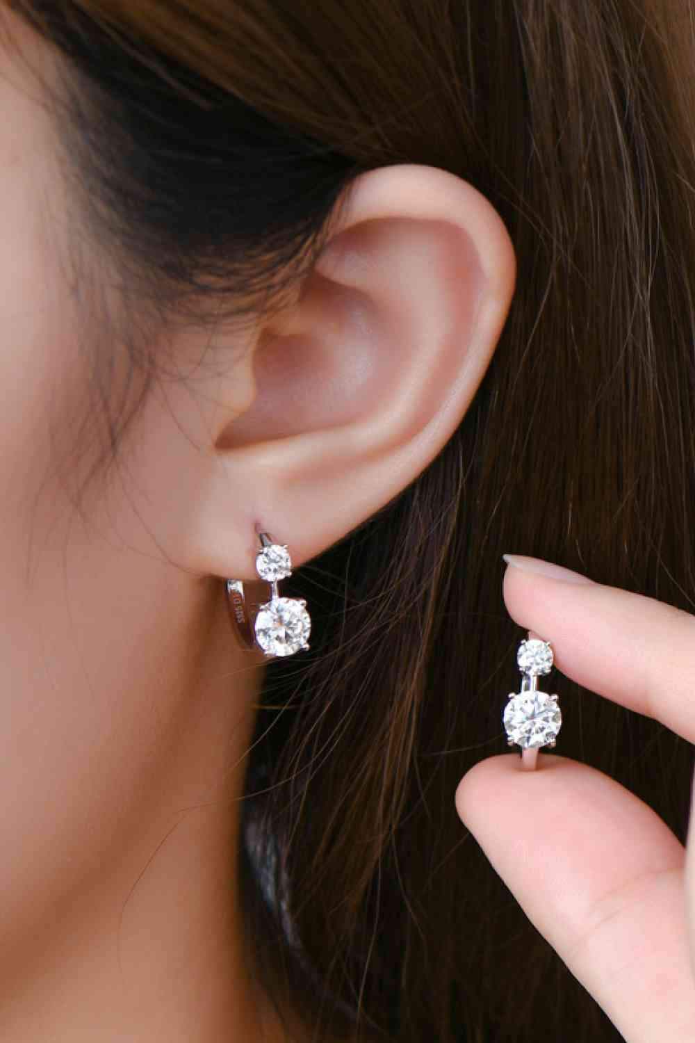 1.3 Carat Moissanite 925 Sterling Silver Earrings Moissanite - Tophatter Daily Deals