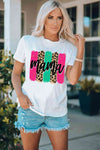 MAMA Graphic Round Neck T-Shirt Women's T-Shirts - Tophatter Daily Deals