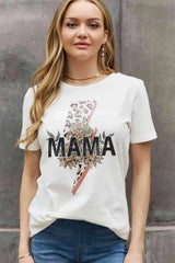 Simply Love Full Size MAMA Graphic Cotton Tee Bleach Women's T-Shirts - Tophatter Daily Deals