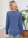 Lace Detail V-Neck Ribbed Blouse Blouses - Tophatter Daily Deals