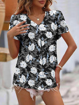 Ruche V-Neck Petal Sleeve Top Blouses - Tophatter Daily Deals