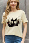 Simply Love Full Size PEW PEW Graphic Cotton Tee Ivory Women's T-Shirts - Tophatter Daily Deals