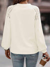 Lantern Sleeve Round Neck Blouse Blouses - Tophatter Daily Deals