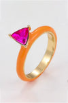 Sweet Beginnings Glass Stone Ring Red Orange One Size Rings - Tophatter Daily Deals