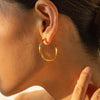 Zircon 18K Gold-Plated C-Hoop Earrings Earrings - Tophatter Daily Deals