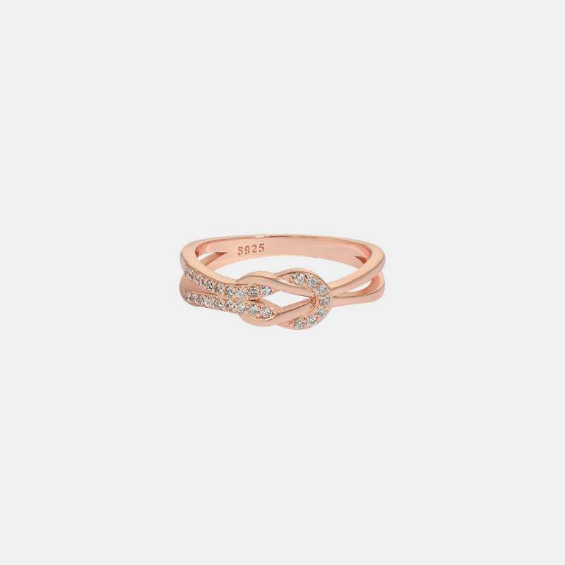 Zircon 925 Sterling Silver Ring Rose Gold Rings - Tophatter Daily Deals