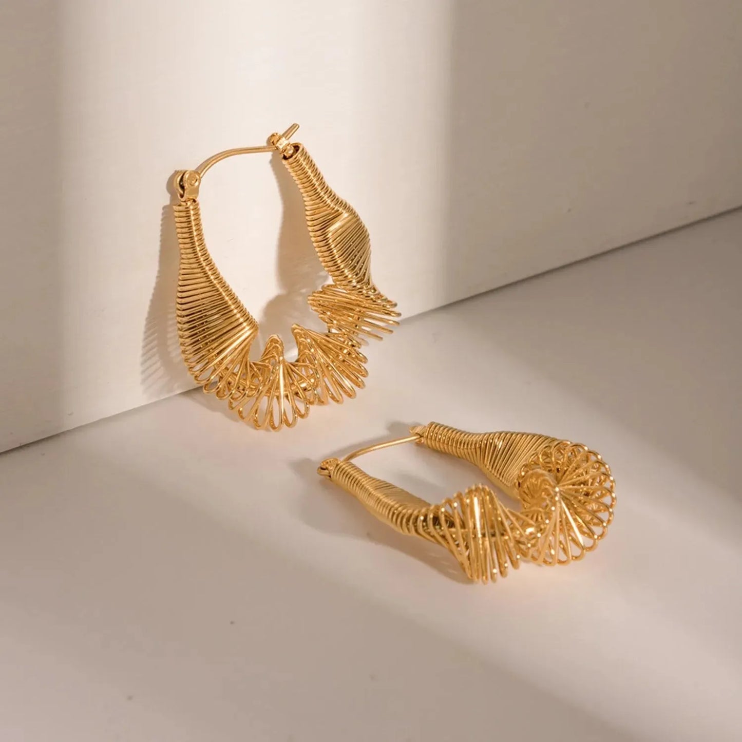 18K Gold-Plated Stainless Steel Earrings Earrings - Tophatter Daily Deals