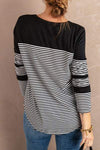 Pocketed Striped Round Neck T-Shirt Women's T-Shirts - Tophatter Daily Deals