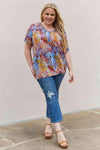 Be Stage Full Size Printed Dolman Flowy Top Blouses - Tophatter Daily Deals