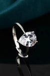 Classic Teardrop 2 Carat Moissanite Ring Moissanite - Tophatter Daily Deals