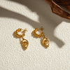 18K Gold-Plated Stainless Steel C-Hoop Dangle Earrings Earrings - Tophatter Daily Deals