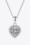 1 Carat Moissanite Heart Pendant Chain Necklace - Tophatter Deals